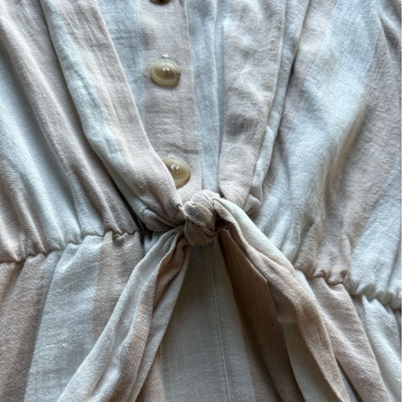 98. Melissa Nepton Dress Large NWT Cream/white Stripe - Picture 5 of 9